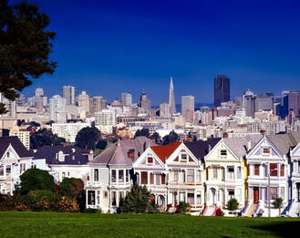 A picture of the Painted Ladies in Alamo Square located in San Francisco.
